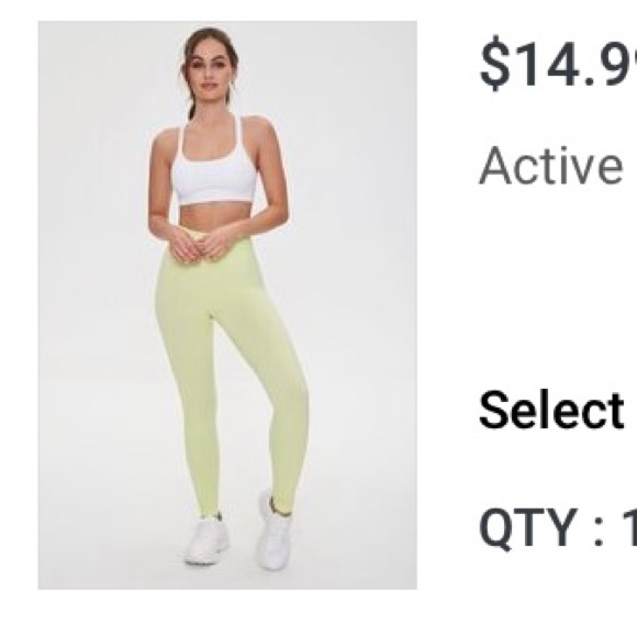 Forever 21 Active Seamless Cropped Cami Biker Shorts Leggings Bundle Set Bright - Picture 12 of 16